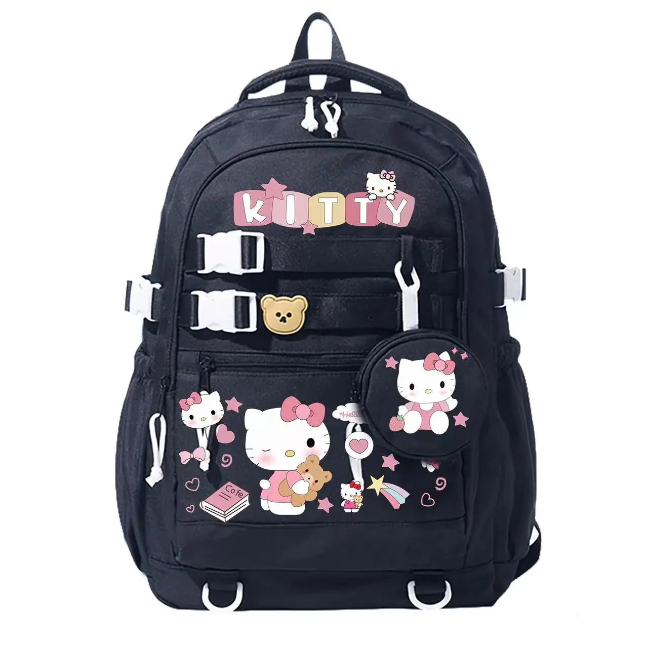 Hello Kitty backpack women's casual backpack fashion ins middle school student Melody  Kuromi cinnamon dog school bag