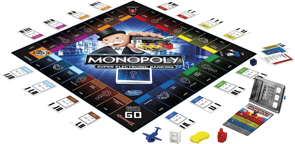 Hasbro Real Estate Tycoon Monopoly Super Electronic Bank Card Machine Monopoly Board Game Toys