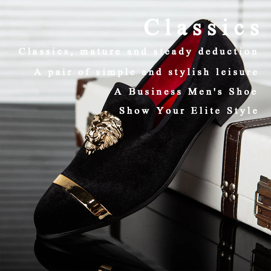 Men's Loafers Brand Suede Velvet Leather Shoes Vintage Slip-on Classic Casual Men Driving Shoes Wedding Male Dress Shoes 39-47