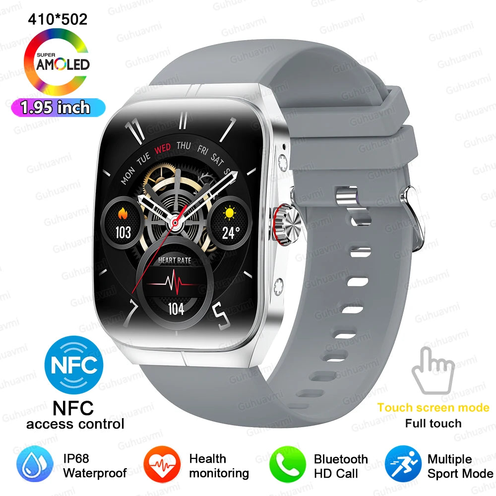 Smartwatch Men Women NFC AMOLED Screen Always Show Time Clock  Bluetooth Call IP68 Waterproof Smart Watch Sport Fitness Bracelet