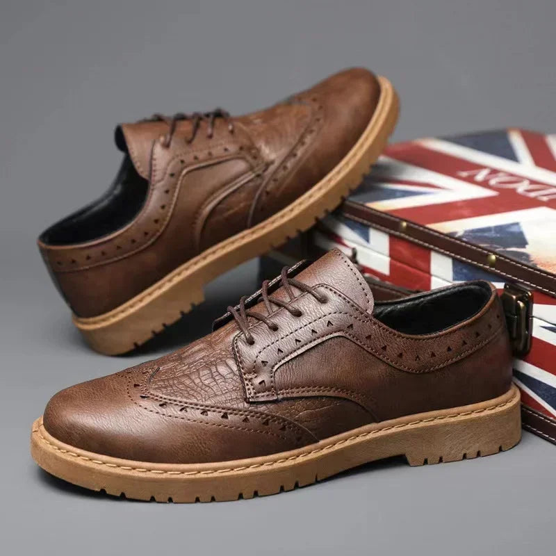 British Style Men Casual Shoes Quality Comfortable Men Leather Shoes Soft Wear-resistant Male Social Dress Shoe Chaussure Hommes