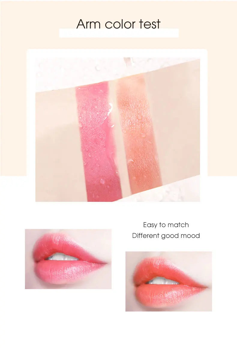 Jelly color-changing lipstick, warm and long-lasting, moisturizing and not easy to stick to the cup of flower lip balm