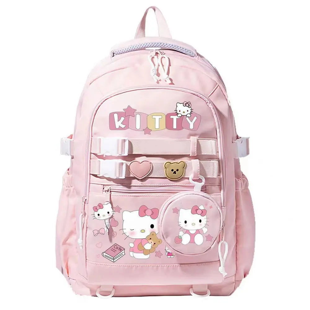 Hello Kitty backpack women's casual backpack fashion ins middle school student Melody  Kuromi cinnamon dog school bag