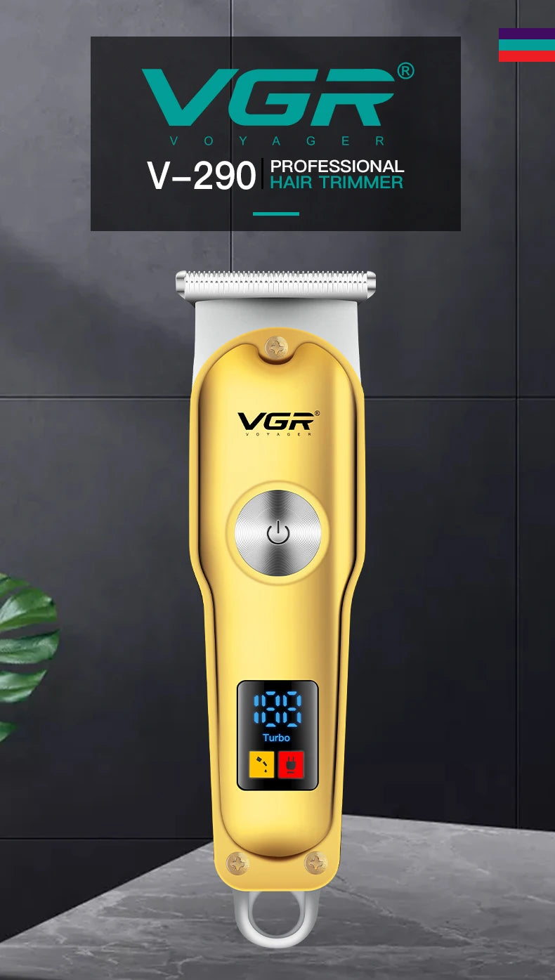 VGR Hair Clipper Mini Hair Trimmer Professional Beard Trimmer Rechargeable Cordless Electric T-Blade Zero Cutting Machine V-290