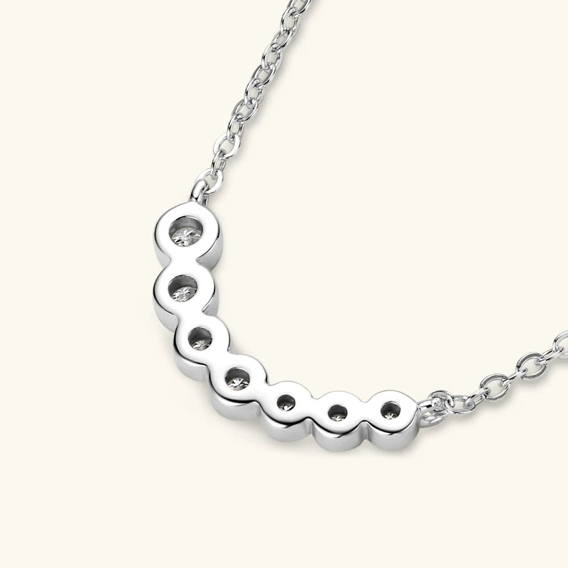 Lnngy One Row Bezel Moissanite Choker Necklace Climber Earring For Women 925 Sterling Silver Stud Earrings Necklaces Jewelry Set
