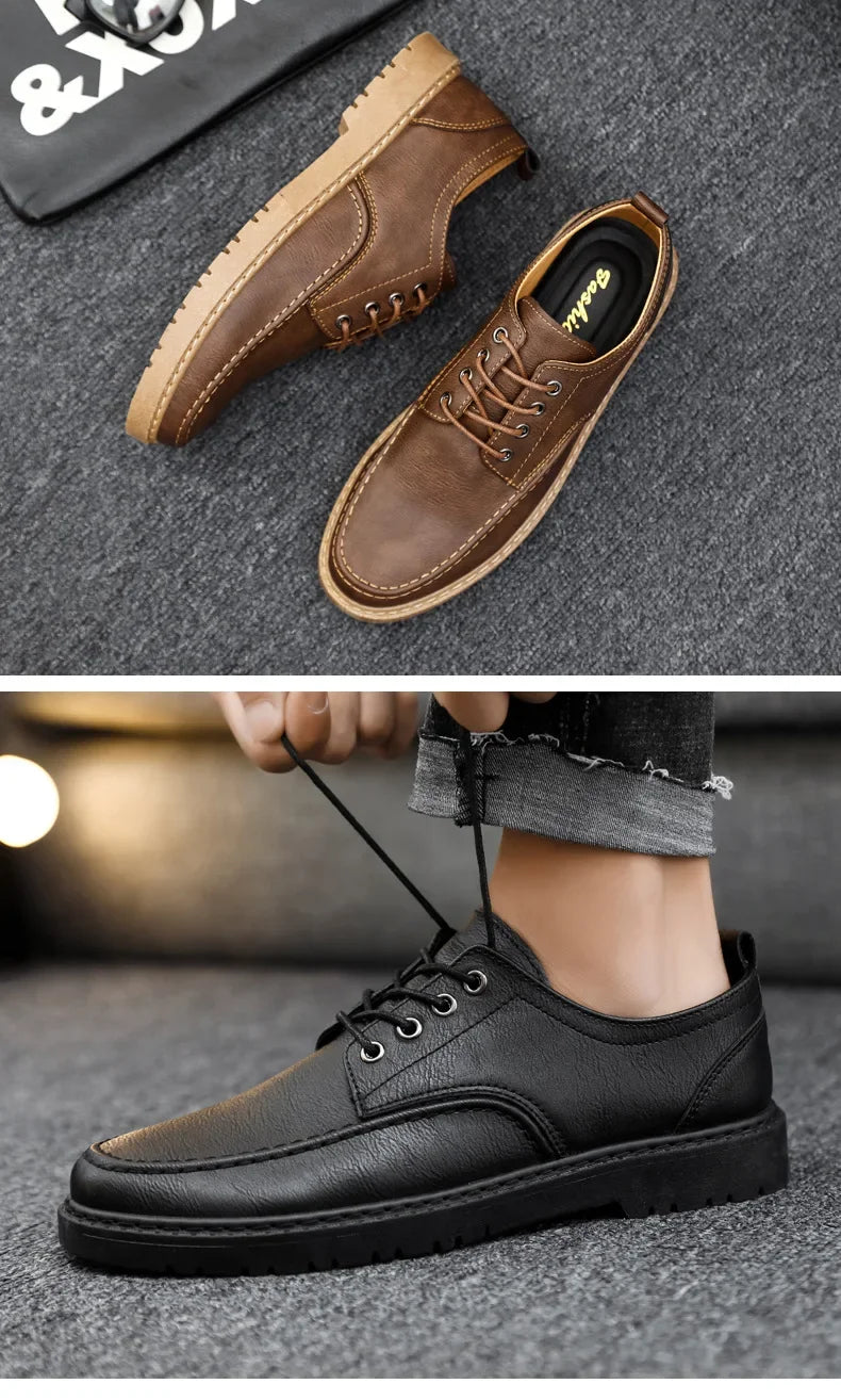 British Style Men Casual Shoes Quality Comfortable Men Leather Shoes Soft Wear-resistant Male Social Dress Shoe Chaussure Hommes
