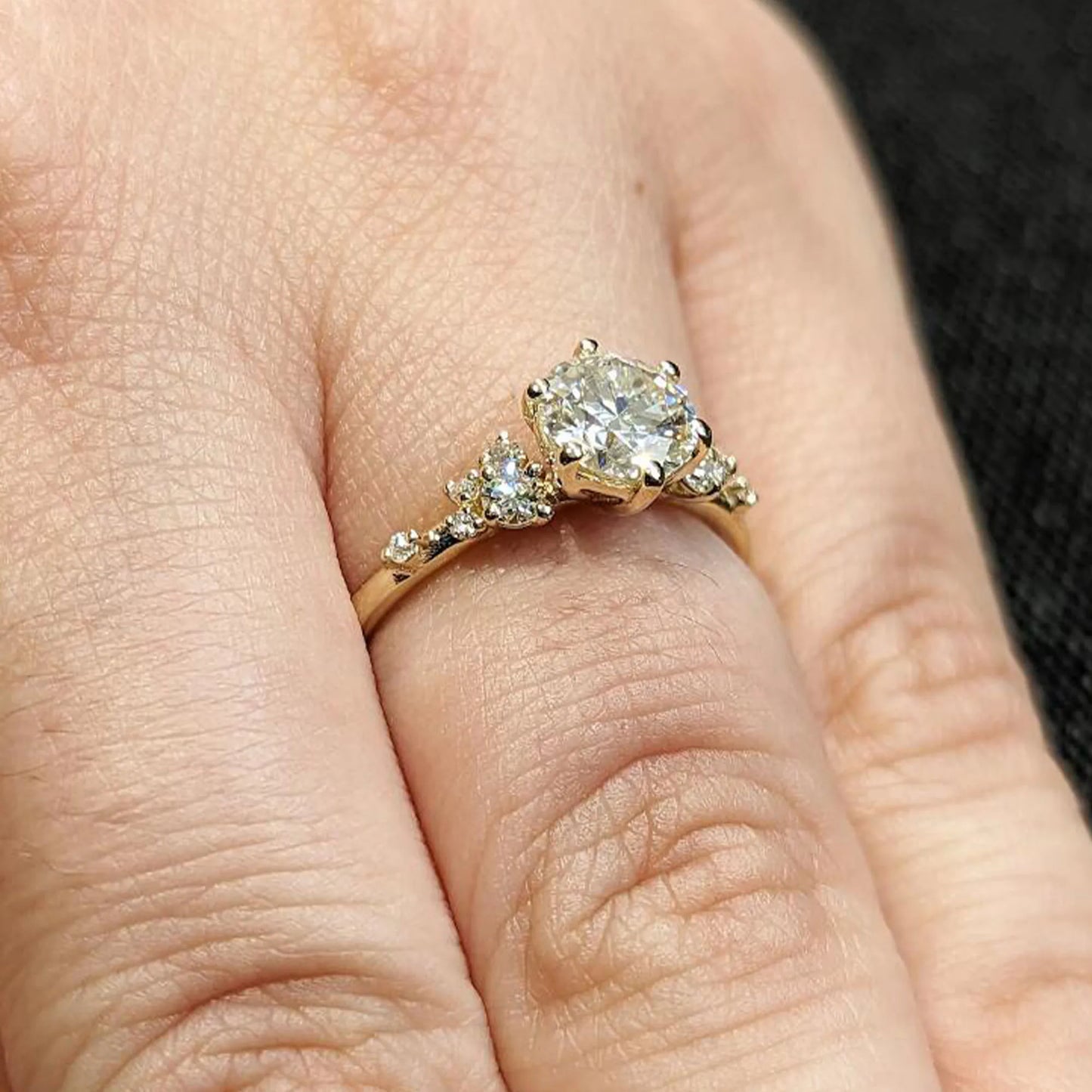 14k Plated 1-3CT All Moissanite Rings for Women Sparkly Luxury Wedding Diamond Band 925 Sterling Silver Jewelry GRA Certificate