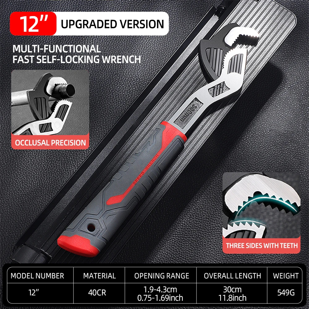 AIRAJ Universal Wrench Multi-Function Adjustable Wrench Fast Wrench CR-V Bathroom Pipe Wrench Plumber Multi Hand Tool