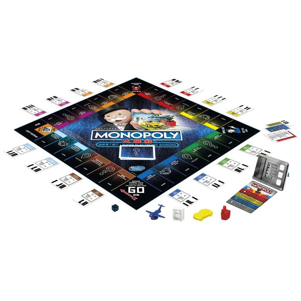 Hasbro Real Estate Tycoon Monopoly Super Electronic Bank Card Machine Monopoly Board Game Toys