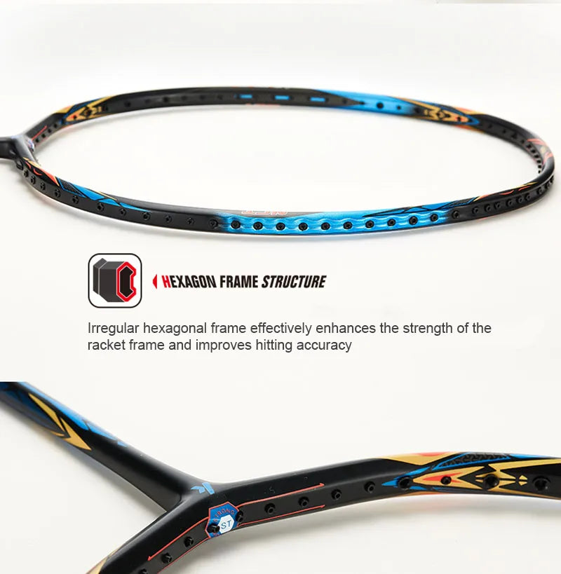 Kawasaki KING K9 4U Badminton Racket Professional T-Join Power All-around Speed&Attack Kawasaki Badminton Racket