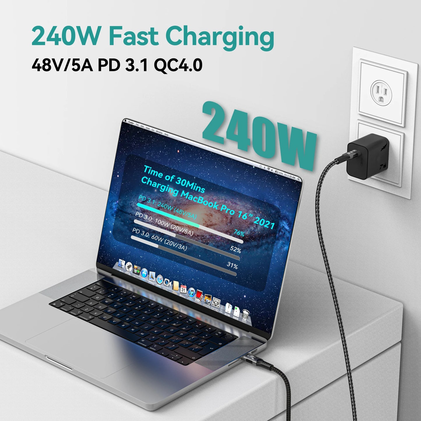 8K USB4 Type C Cable 40Gbps 240W PD3.1 QC4.0 For Samung Thunderbolt 4 Fast Charging Cable Thunderbolt3 USB C to C Data Transfer