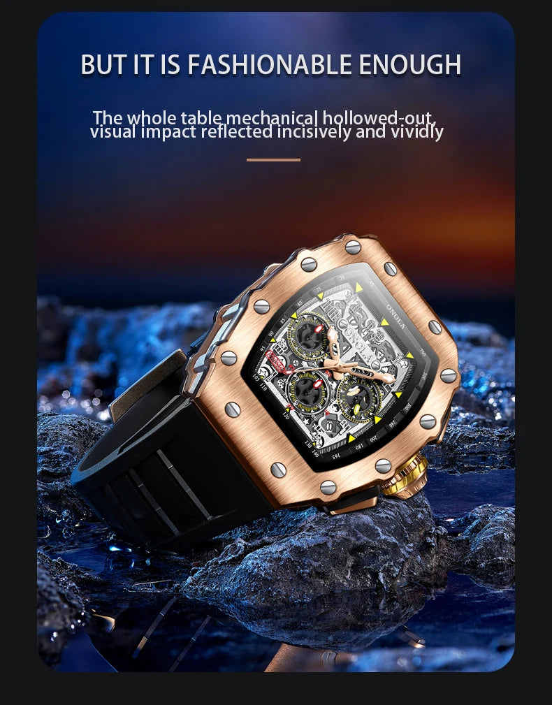 Original Fashion Watch for Men Famous Brand Stainless Steel Tonneau Quartz Clock High Quality Waterproof Timer Relojes Hot Sale