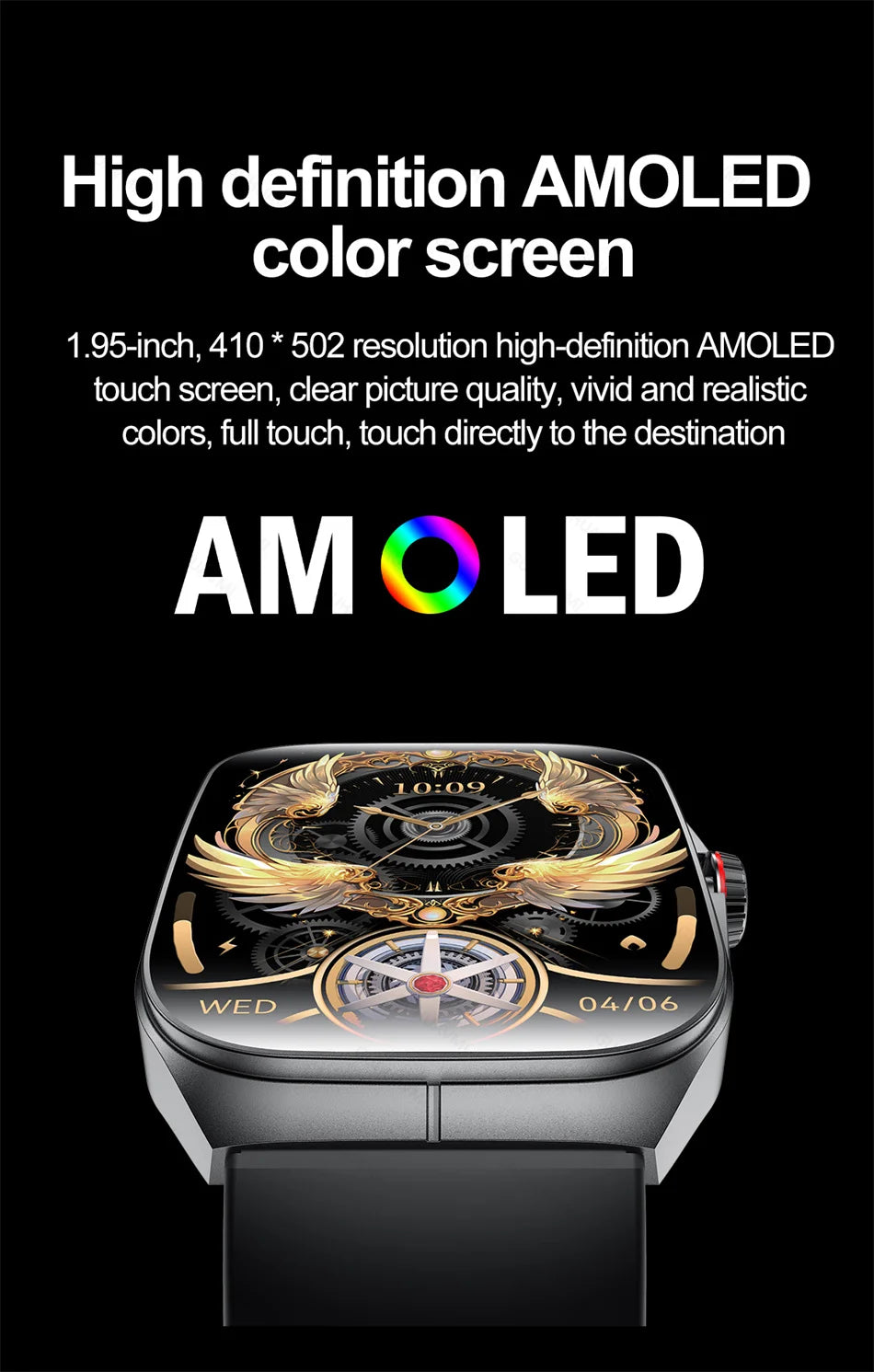 Smartwatch Men Women NFC AMOLED Screen Always Show Time Clock  Bluetooth Call IP68 Waterproof Smart Watch Sport Fitness Bracelet