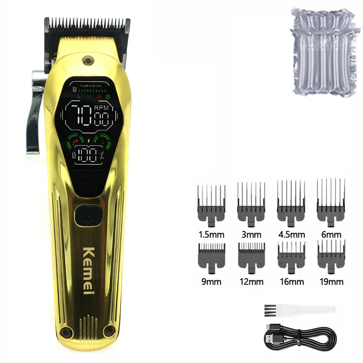 Kemei KM1698 Hair Clipper 9000RPM 10W High Power Baber Electric Hair Trimmer Professional Hair Cutting Machine for Men Men Gift