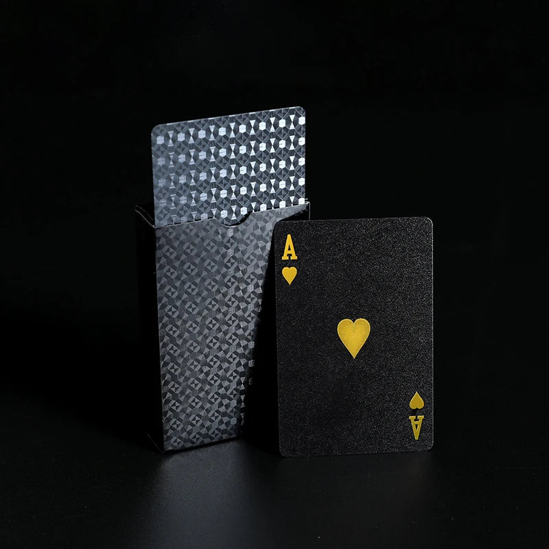 Black Gold Playing Card Game Card Waterproof Creative Magic Tools Chessboard Game Props For Home Holiday Classic Party Game