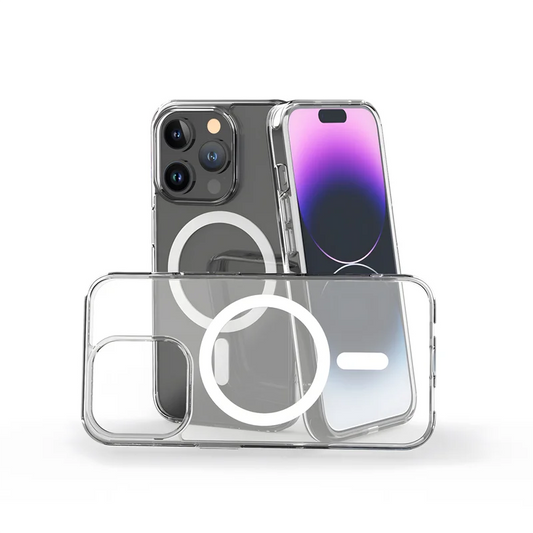 For MagSafe Transparent Magnetic Wireless Charging Case For iPhone 15 14 13 12 11 Pro Max Mini 8 7 Plus X XS XR Protective Cover