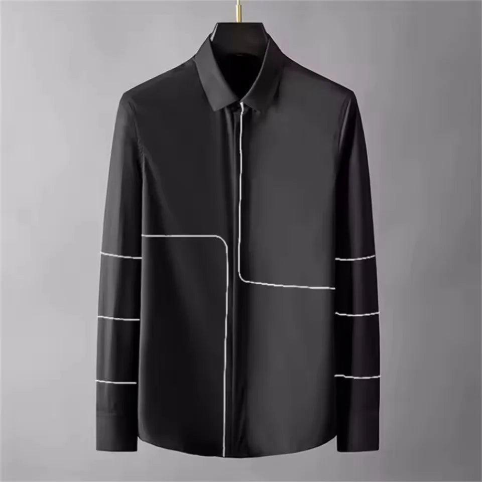 Basic Shirt Men's Long-sleeved Casual Shirt Fashion Trend High-end Plus Size Men's Clothing S-5XL funny shirt camisas masculino