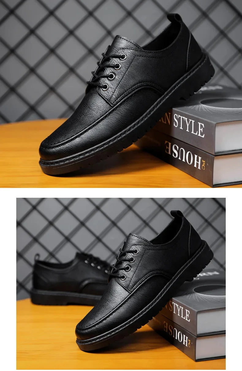 British Style Men Casual Shoes Quality Comfortable Men Leather Shoes Soft Wear-resistant Male Social Dress Shoe Chaussure Hommes