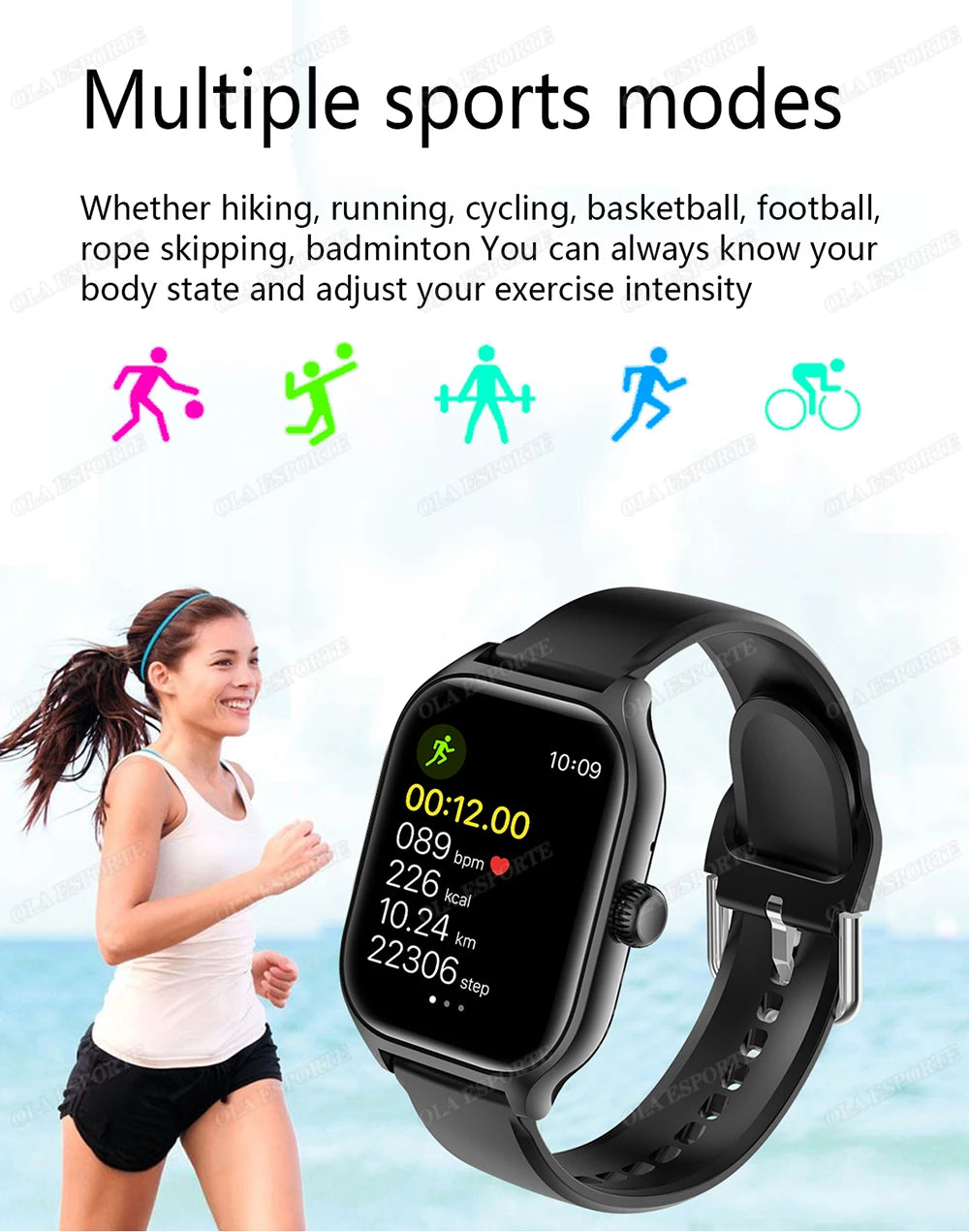 New Smart Watch 2.01 Inch HD Display Answer Make Call Message Preview Sport Modes DIY Dial Weather Forecast For Men Women