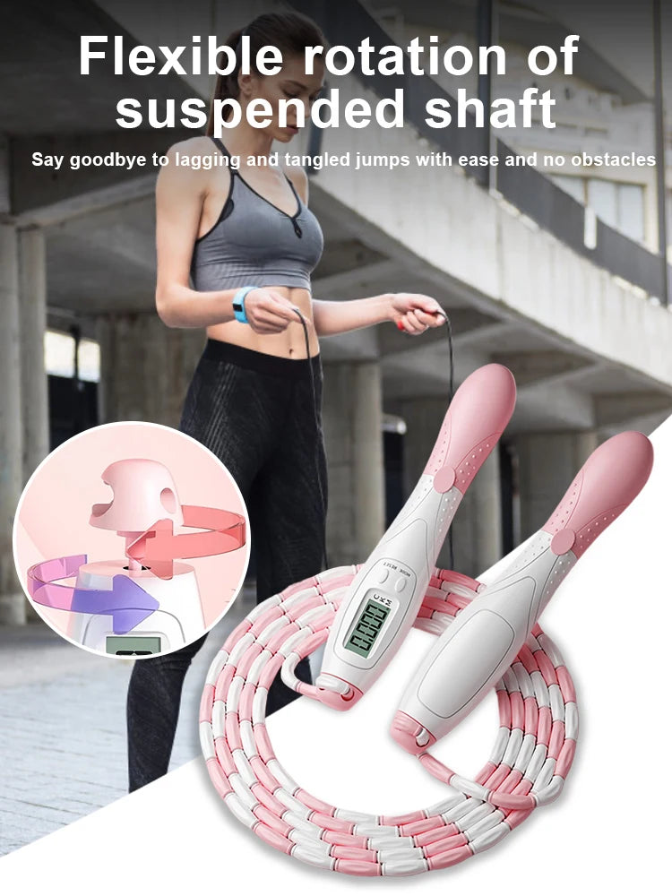 Beaded Jump Rope Skipping Rope Adjustable Length Plastic Segmented Jump Rope Soft Beaded Skipping Rope for Kids Adults