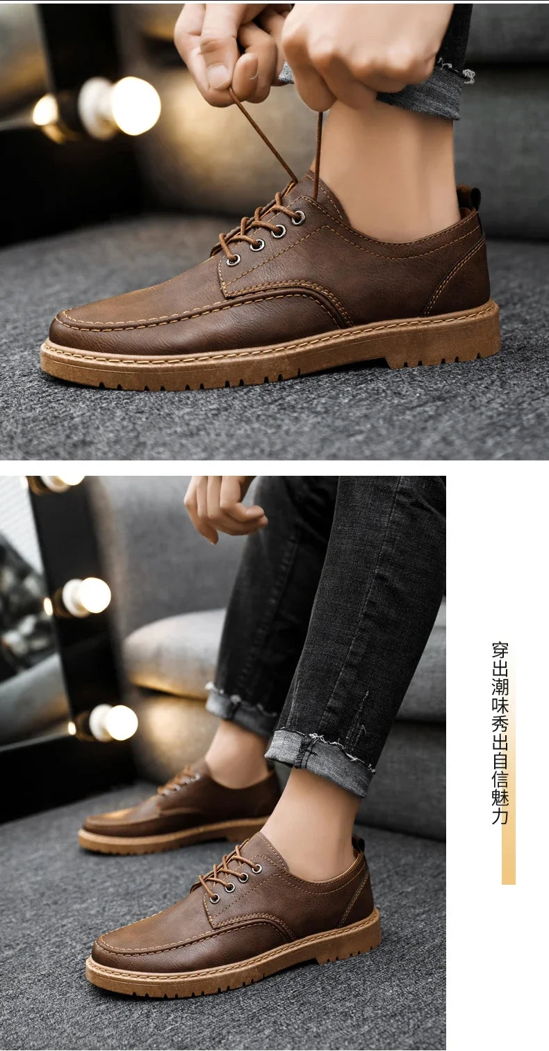 British Style Men Casual Shoes Quality Comfortable Men Leather Shoes Soft Wear-resistant Male Social Dress Shoe Chaussure Hommes