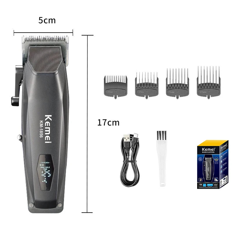 Kemei Professional Barber Hair Clippers USB Rechargeable Cordless Hair Trimmer Powerful Hair Cutting Grooming Machine for Men
