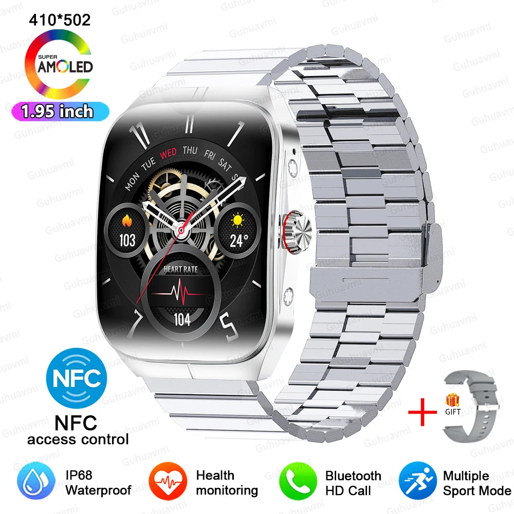 Smartwatch Men Women NFC AMOLED Screen Always Show Time Clock  Bluetooth Call IP68 Waterproof Smart Watch Sport Fitness Bracelet