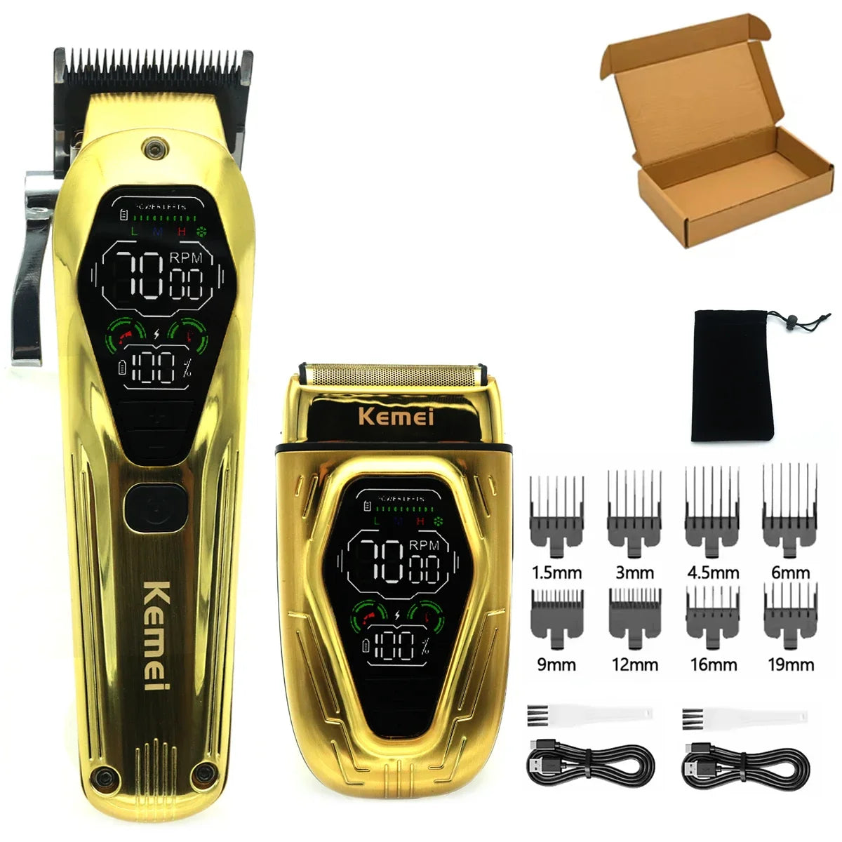 Kemei KM1698 Hair Clipper 9000RPM 10W High Power Baber Electric Hair Trimmer Professional Hair Cutting Machine for Men Men Gift