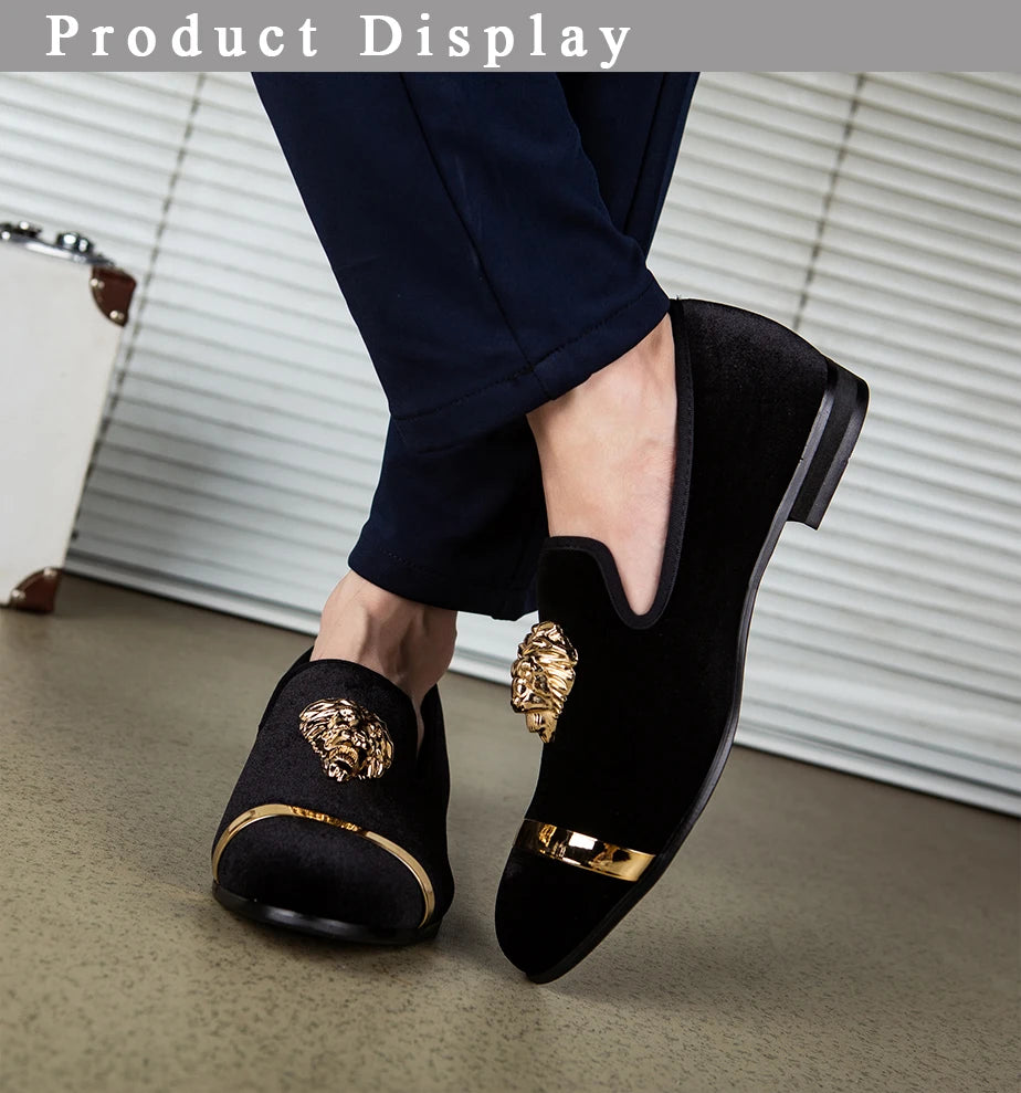 Men's Loafers Brand Suede Velvet Leather Shoes Vintage Slip-on Classic Casual Men Driving Shoes Wedding Male Dress Shoes 39-47