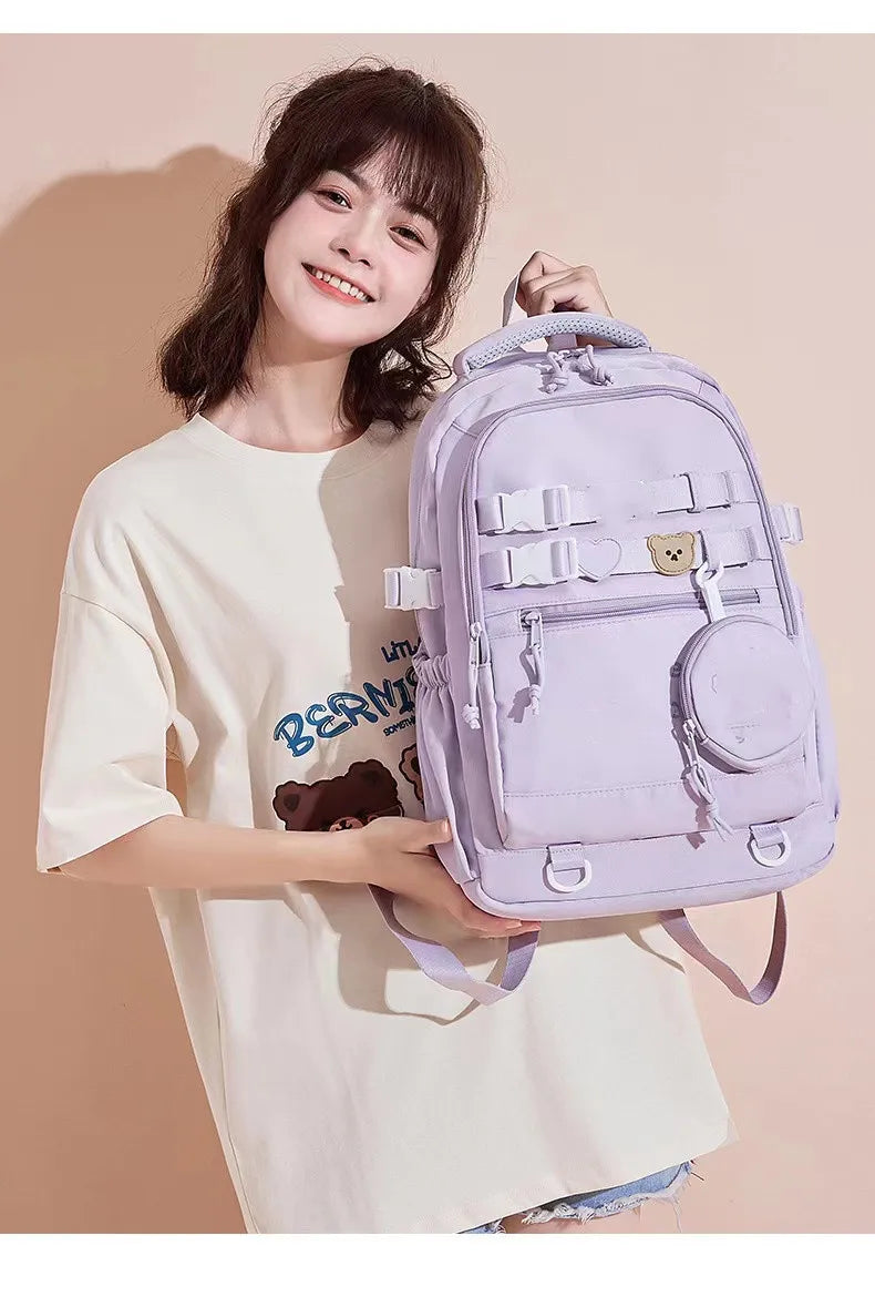 Hello Kitty backpack women's casual backpack fashion ins middle school student Melody  Kuromi cinnamon dog school bag