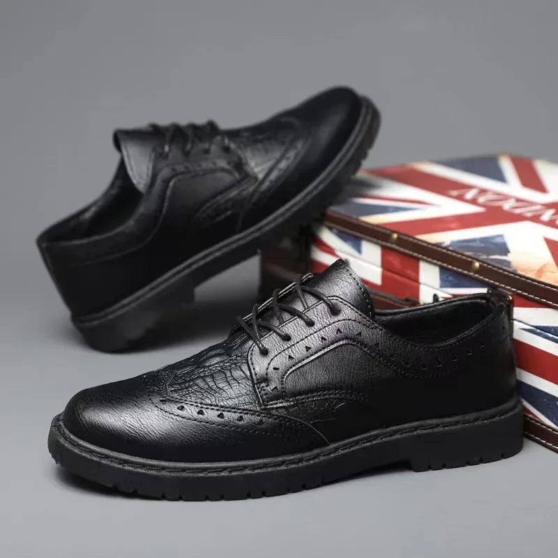 British Style Men Casual Shoes Quality Comfortable Men Leather Shoes Soft Wear-resistant Male Social Dress Shoe Chaussure Hommes