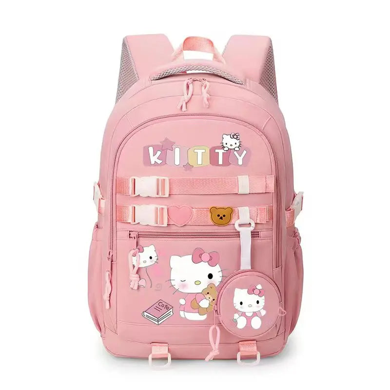 Hello Kitty backpack women's casual backpack fashion ins middle school student Melody  Kuromi cinnamon dog school bag