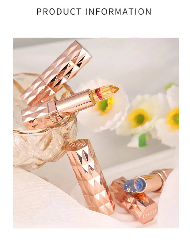Jelly color-changing lipstick, warm and long-lasting, moisturizing and not easy to stick to the cup of flower lip balm