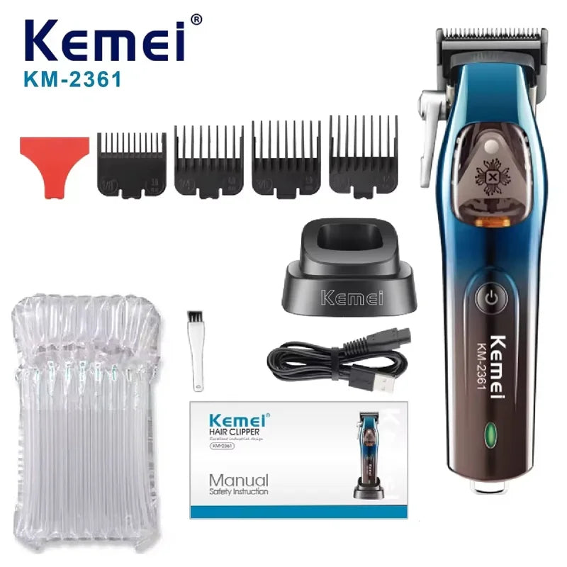 Kemei Trimmer Professional Hair Clipper Adjustable With Charging Base Haircut Machine 10000 RPM Trimer for Men KM-2361