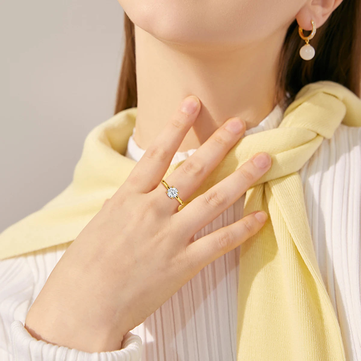 Szjinao 100% Real Gold 14k Gold Moissanite Ring Women Luxury Wedding AU585 K Gold Jewelry Promise Rings Clearance Sale Items Hot
