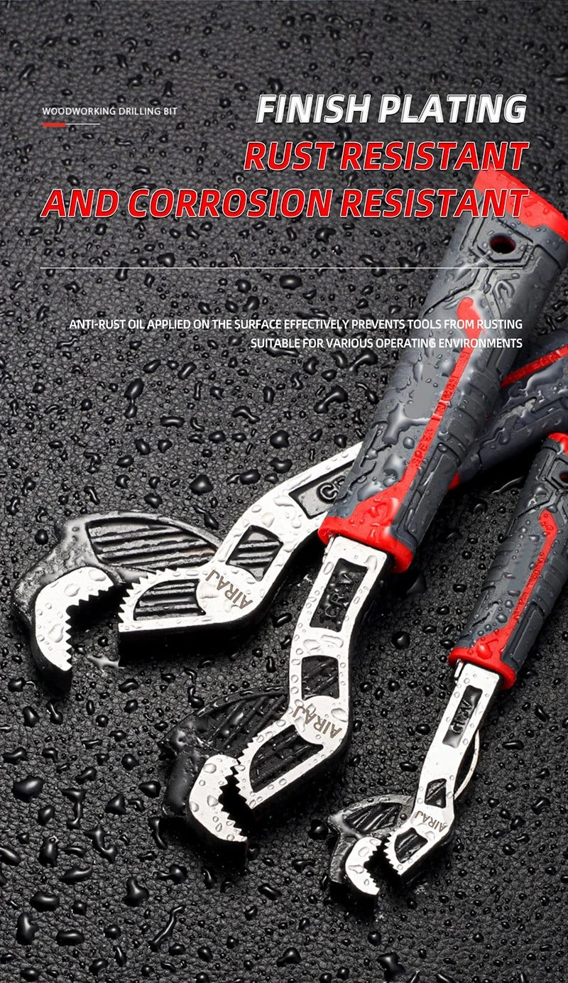 AIRAJ Universal Wrench Multi-Function Adjustable Wrench Fast Wrench CR-V Bathroom Pipe Wrench Plumber Multi Hand Tool