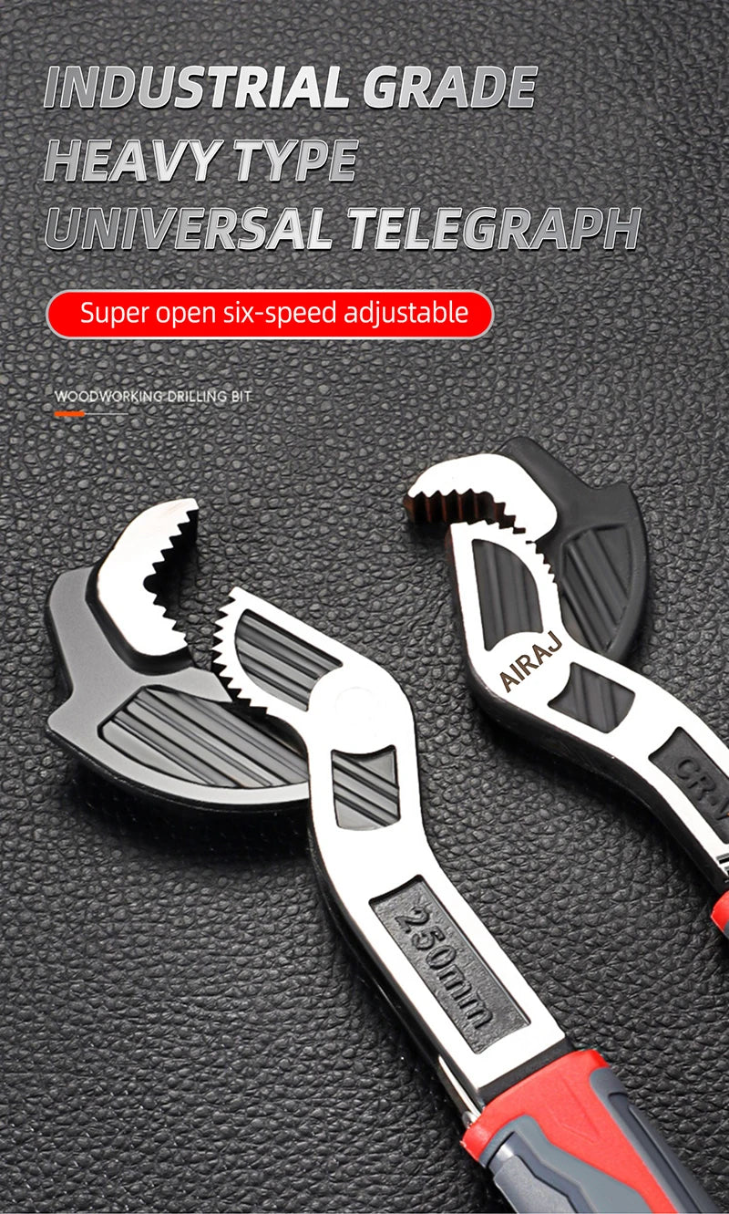 AIRAJ Universal Wrench Multi-Function Adjustable Wrench Fast Wrench CR-V Bathroom Pipe Wrench Plumber Multi Hand Tool