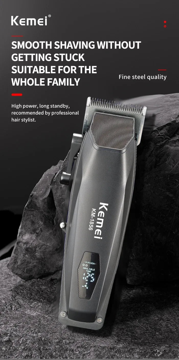 Kemei Professional Barber Hair Clippers USB Rechargeable Cordless Hair Trimmer Powerful Hair Cutting Grooming Machine for Men