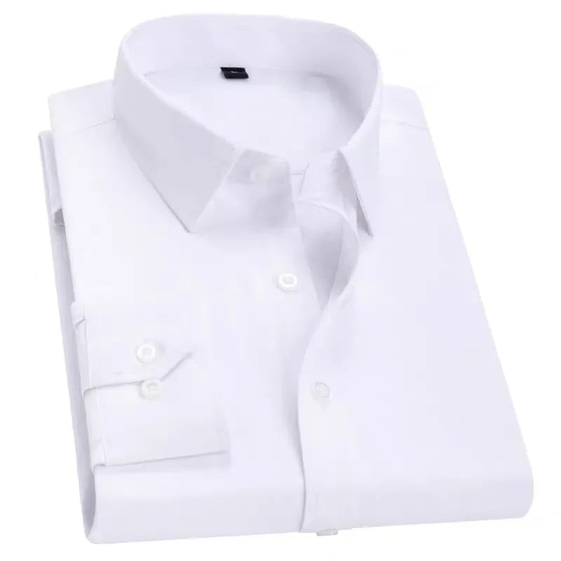 Trendy Long Sleeve White Shirt For Men Autumn Fashion Slimming Business Casual Korean Style Professional Attire