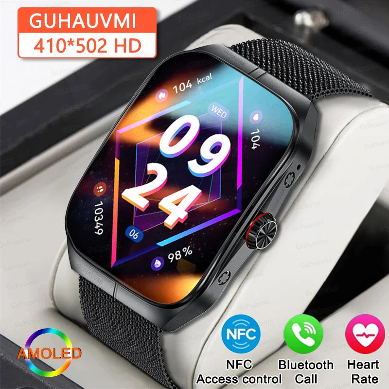 Smartwatch Men Women NFC AMOLED Screen Always Show Time Clock  Bluetooth Call IP68 Waterproof Smart Watch Sport Fitness Bracelet