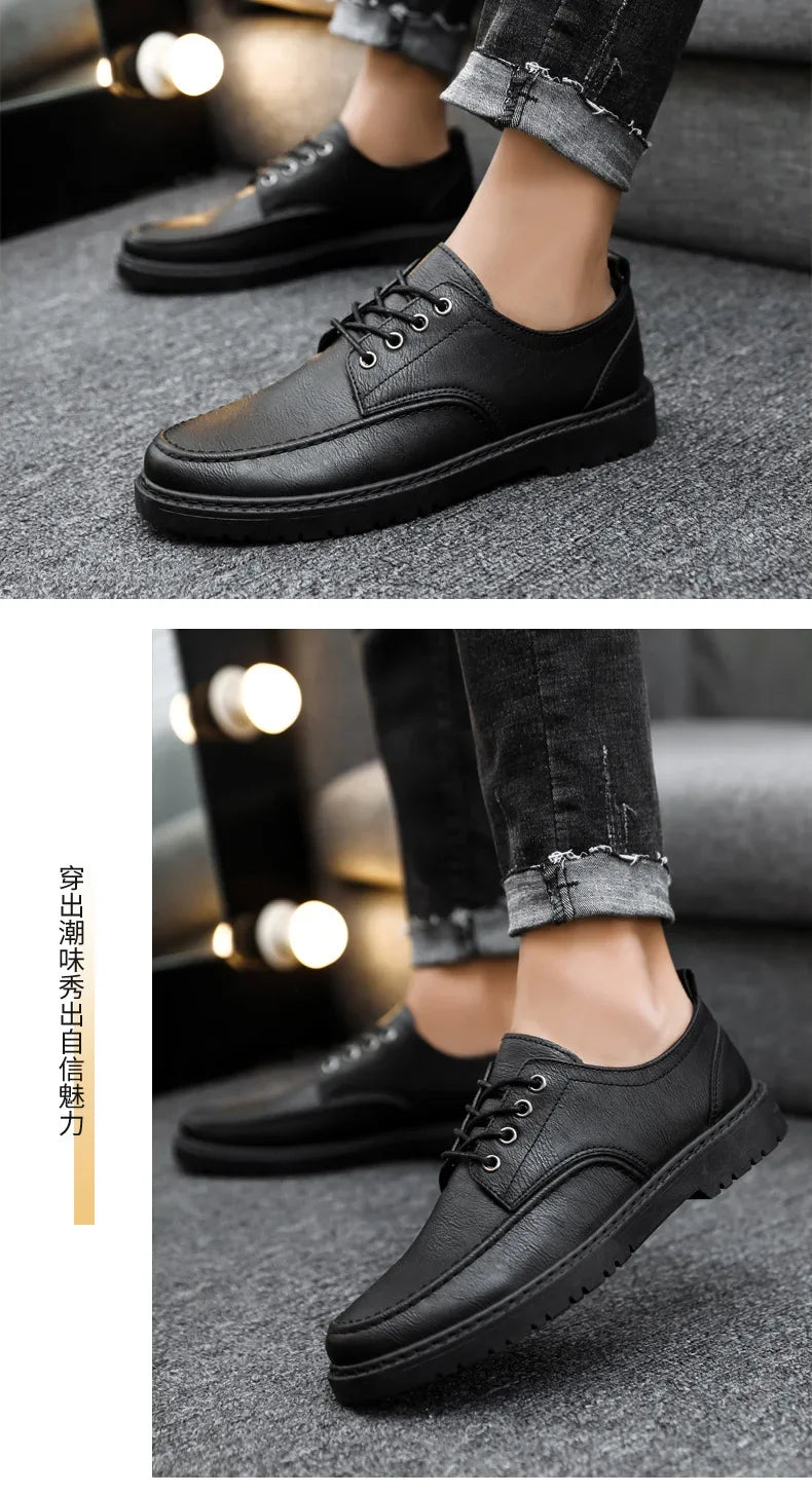 British Style Men Casual Shoes Quality Comfortable Men Leather Shoes Soft Wear-resistant Male Social Dress Shoe Chaussure Hommes
