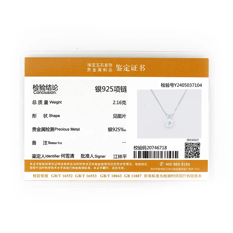 Classic 3.0cttw. D Round Moissanite Pendant Necklace Earrings Set for Women Couples Men s925 Silver Jewelry Sets GRA Certificate