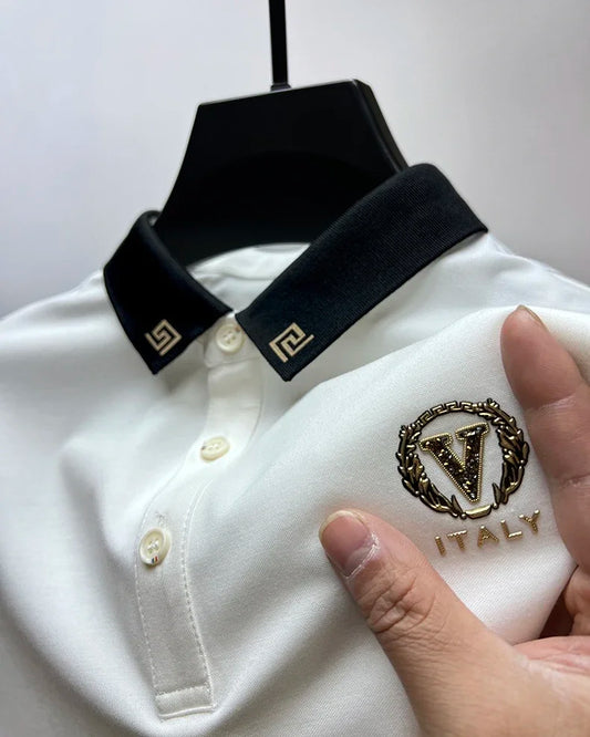 New Men Brand Exquisite Printed Polo Shirt Short Sleeve 2024 Summer Lapel Paul Designer Shirt Casual Ice Silk Breathable T-shirt