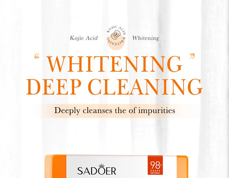 1/2pcs SADOER Kojic Acid Facial Soap Face Wash Foam Facial Cleanser Moisturizing Hydrating Oil Control Body Bathing Soap