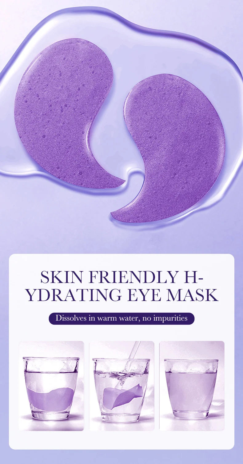 60pcs SADOER Grape Eye Mask Anti Dark Circles Removal Eyes Bags Moisturizing Firming Eye Patches Eyes Skin Care Products