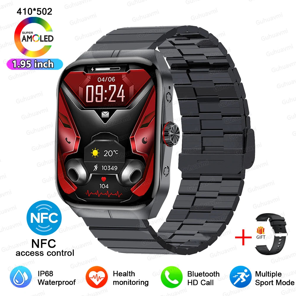 Smartwatch Men Women NFC AMOLED Screen Always Show Time Clock  Bluetooth Call IP68 Waterproof Smart Watch Sport Fitness Bracelet