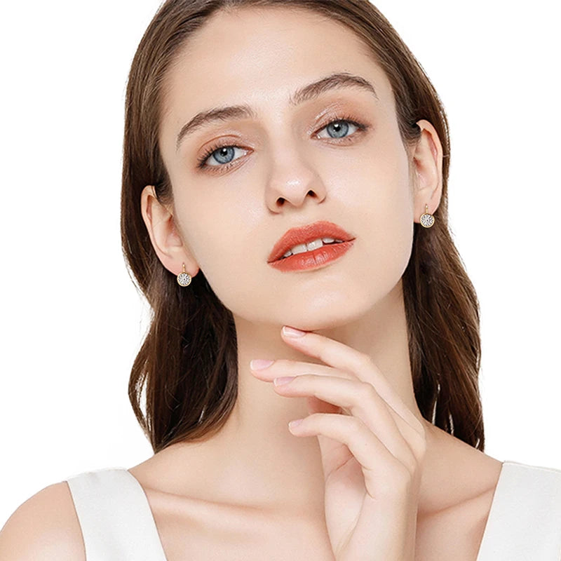 Lnngy Certified 925 Sterling Silver Stud Earring for Women Sparkling Round Cut 8MM 2CT Moissanite Earrings Fashion Jewelry Gift