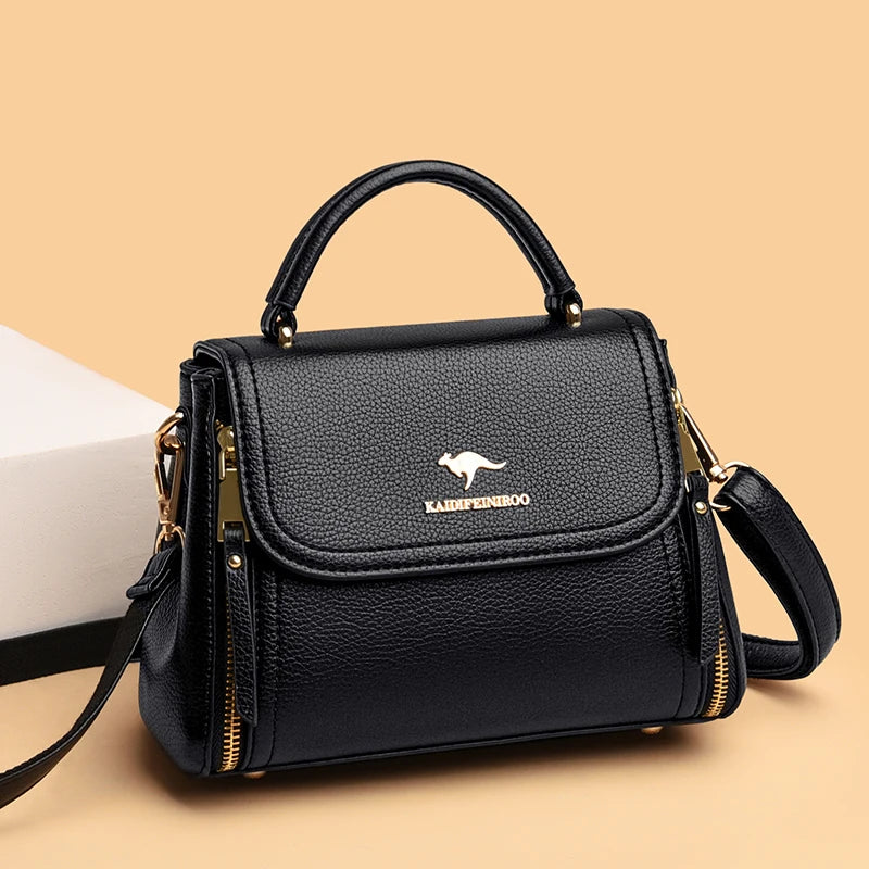 High Quality Soft Leather Tote Bag Fashion New Solid Ladies Purses and Handbags Large Capacity Shoulder Croosbody Bag for Women