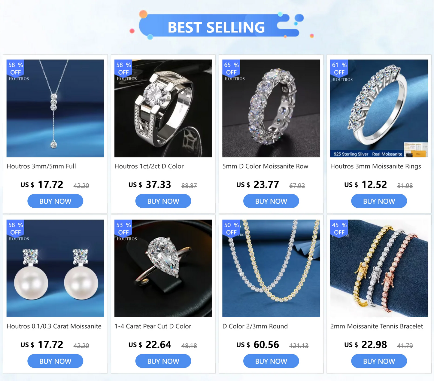 Real D Color Flower Full Moissanite Jewelry Sets for Women 925 Sterling Silver Diamond Pendant Necklace Stud Earrings Jewelry