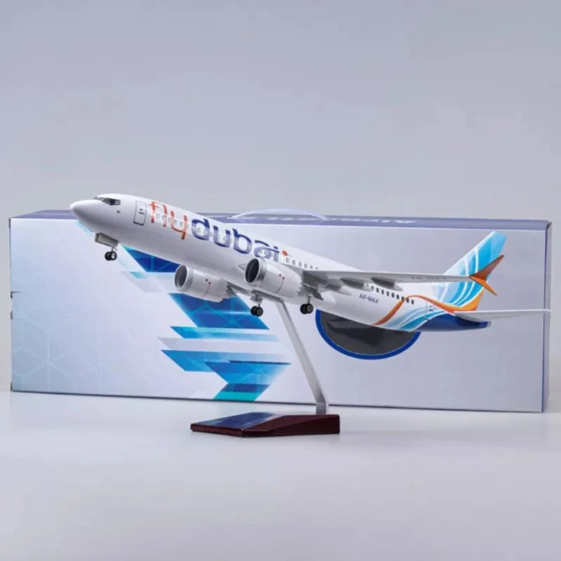 1:85 Scale 47CM Die-Cast Resin B737 Airbus Dubai Airways Middle East 737 Boeing Series Aircraft Collection Home Decor Display